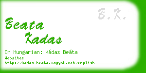 beata kadas business card